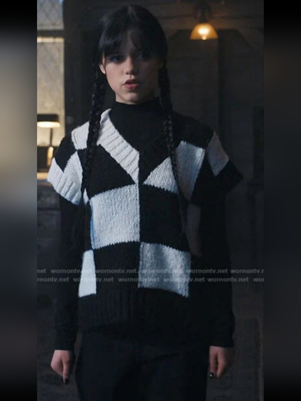 🏁NWT Listicle "Check Me Out😘Sweater Vest" Blk🖤&Wht🤍Check🏁 Small • Oversized - Picture 2 of 12